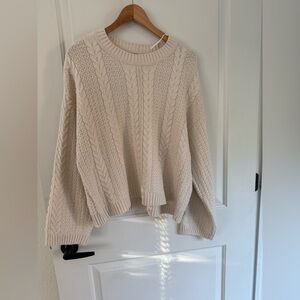 Tahari Cream Cable Knit Sweater